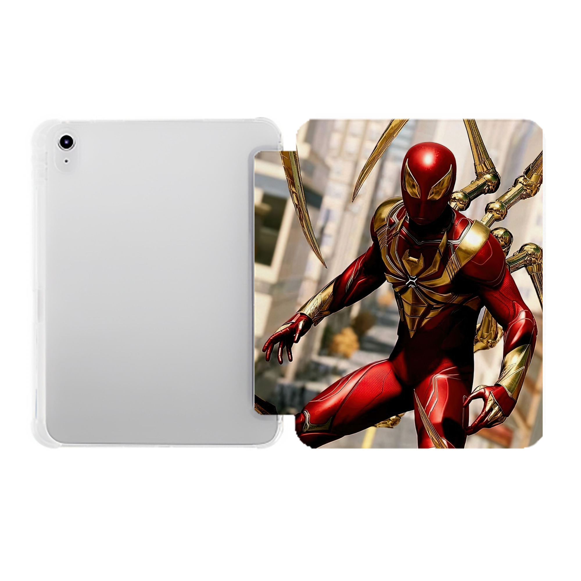 （画像用） Spider Man スパイダーマン IPad ケース ペン収納付き 三つ折りスタンド PUレザー×シリコン 対応機種9.5/10.5/10.9インチ